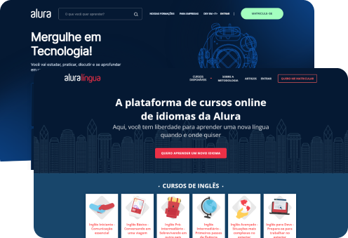 Telas mostrando o alura plus